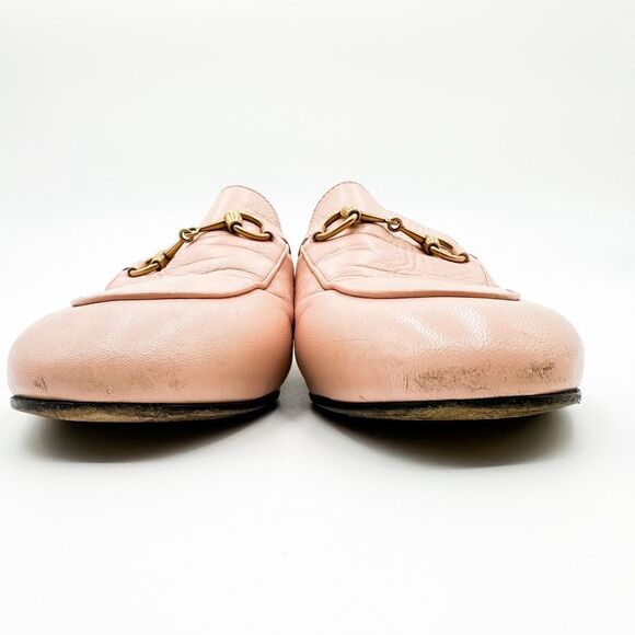 Gucci Pink Leather Flats with Horsebit Detail - Picture 13 of 15